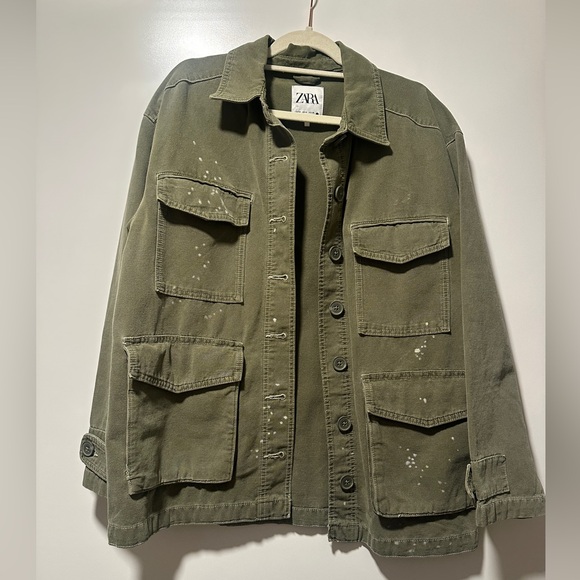 Zara Olive Green Utility Jacket - Picture 4 of 8